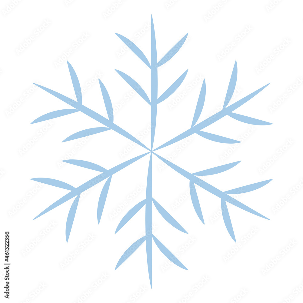 Naklejka premium Snowflake icon. Editable isolated vector icon in blue on a transparent background.