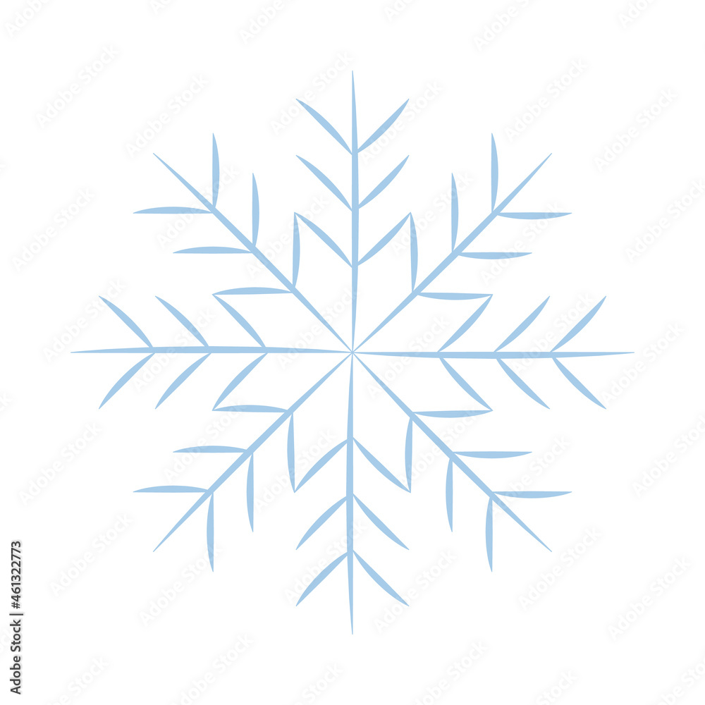 Snowflake icon. Editable isolated vector icon in blue on a transparent background. Snowflake icon. Editable isolated vector icon in blue on a transparent background.