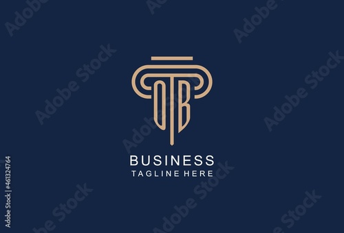 OB initial pillar logo, elegant and luxury law firm logo