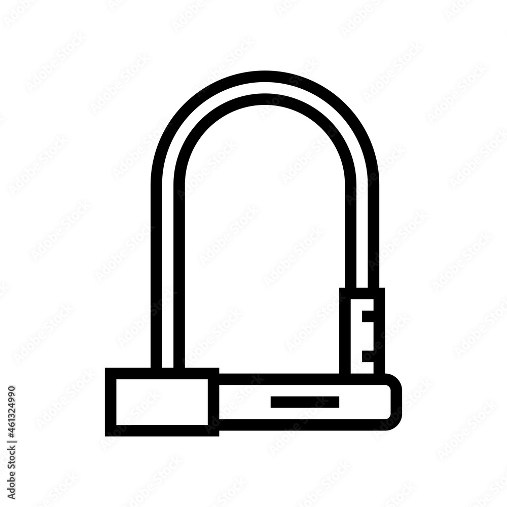 lock for safe bike line icon vector. lock for safe bike sign. isolated contour symbol black illustration lock for safe bike line icon vector. lock for safe bike sign. isolated contour symbol black illustration