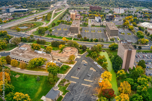 Fototapeta Naklejka Na Ścianę i Meble -  Aerial View of the Suburb of Brooklyn Center, Minnesota