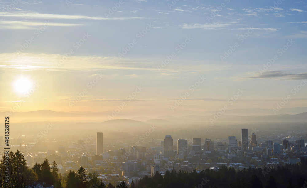 Sunrise over Portland OREGON