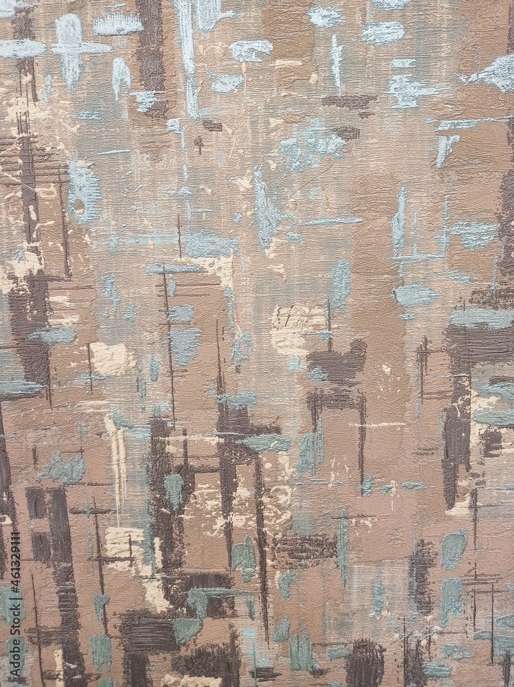 Shabby background. Brown and turquoise. Wallpaper. Non-uniform surface Shabby background. Brown and turquoise. Wallpaper. Non-uniform surface