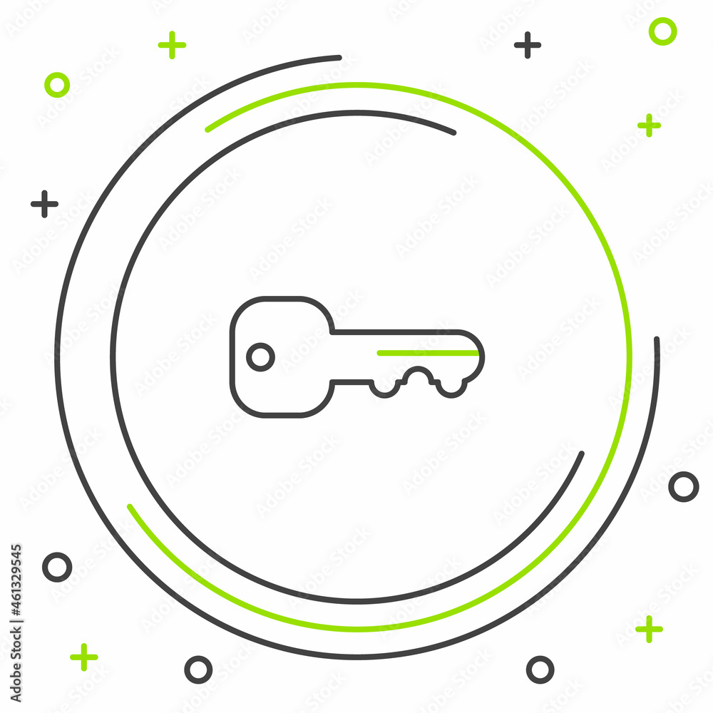 Line House key icon isolated on white background. Colorful outline concept. Vector Line House key icon isolated on white background. Colorful outline concept. Vector