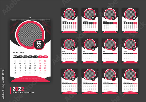 Stylish 2021 Wall calendar design for fashion agency, fashion models promotion new year calendar design template