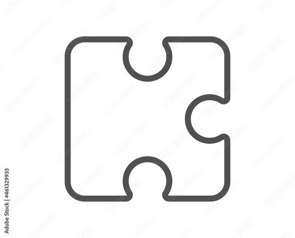 Puzzle piece line icon. Jigsaw game shape sign. Business strategy element. Quality design element. Line style puzzle icon. Editable stroke. Vector Puzzle piece line icon. Jigsaw game shape sign. Business strategy element. Quality design element. Line style puzzle icon. Editable stroke. Vector