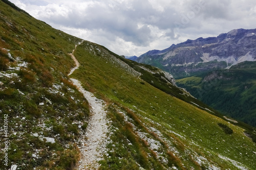 steep small hiking path on a mountain in austria