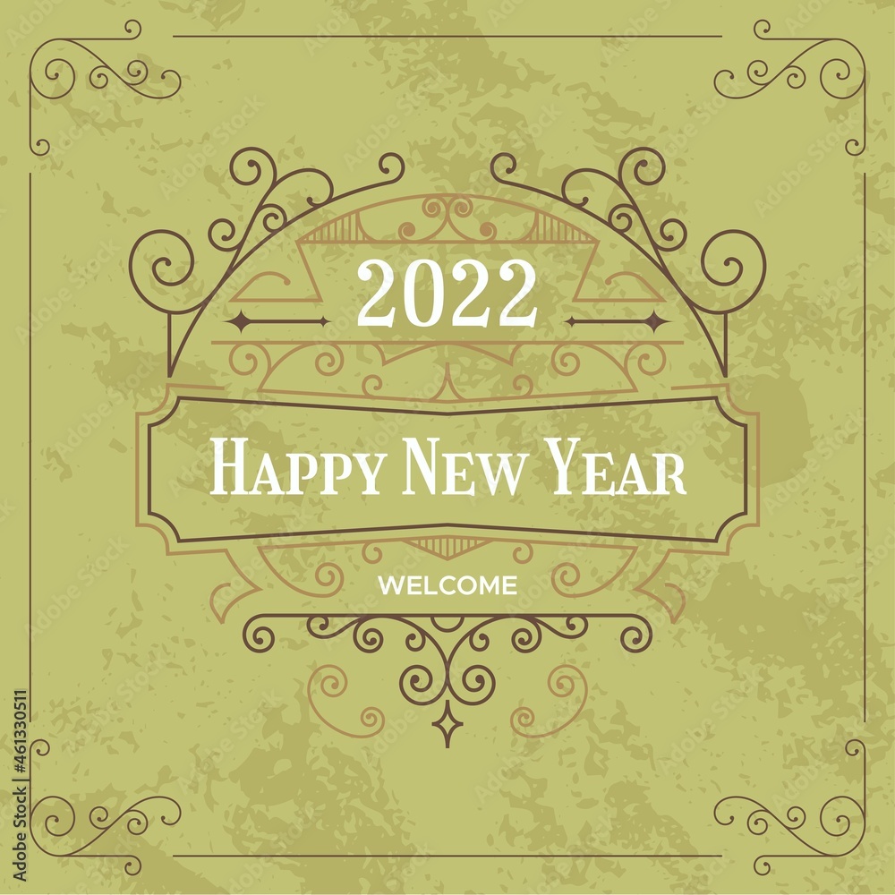 vintage new year  2022 vector design illustration