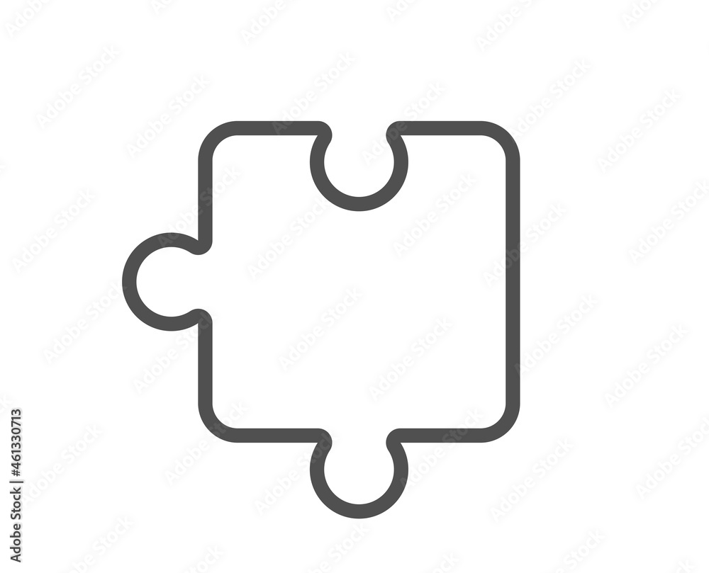 Puzzle piece line icon. Jigsaw game shape sign. Business strategy element. Quality design element. Line style puzzle icon. Editable stroke. Vector Puzzle piece line icon. Jigsaw game shape sign. Business strategy element. Quality design element. Line style puzzle icon. Editable stroke. Vector