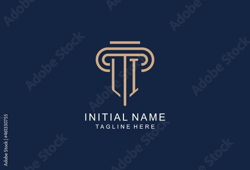 LI initial pillar logo, elegant and luxury law firm logo