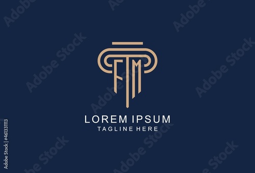 FM initial pillar logo, elegant and luxury law firm logo