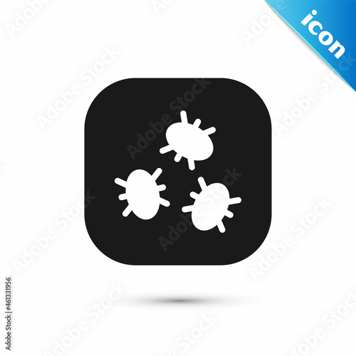 Grey Bacteria icon isolated on white background. Bacteria and germs, microorganism disease causing, cell cancer, microbe, virus, fungi. Vector