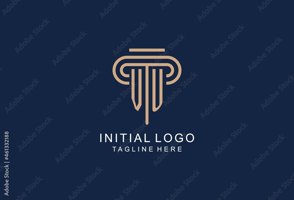 VU initial pillar logo, elegant and luxury law firm logo Stock Vector ...