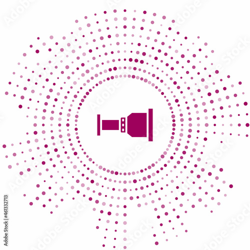 Purple Pipe adapter icon isolated on white background. Plumbing pipeline parts of different shapes. Abstract circle random dots. Vector