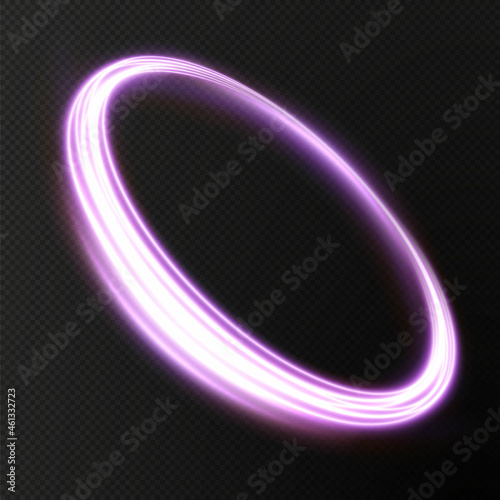 Light pink Twirl. Curve light effect of pink line. Luminous pink circle. Light pink pedistal, podium, platform, table. Vector PNG. Vector illustration