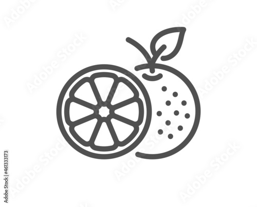 Orange line icon. Fruit food sign. Diet nutrition symbol. Quality design element. Line style orange icon. Editable stroke. Vector