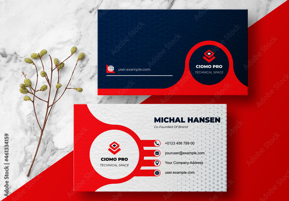 Business Card or Visiting Card Layout Stock Template Adobe Stock