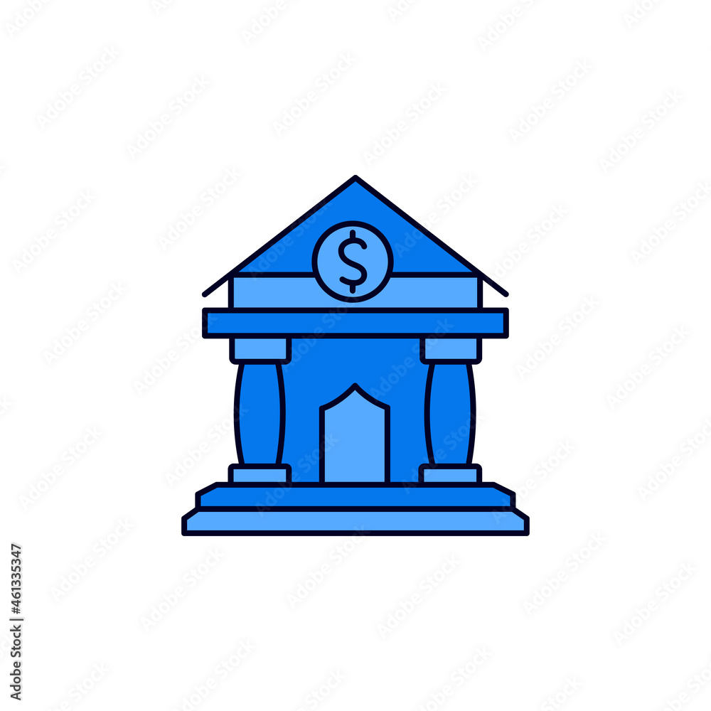 Modern bank building icon vector Modern bank building icon vector
