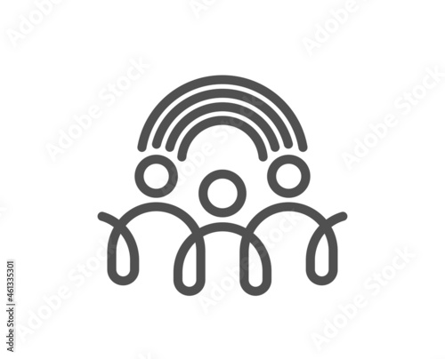 Inclusion line icon. Equity culture sign. Gender diversity symbol. Quality design element. Line style inclusion icon. Editable stroke. Vector
