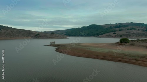 Aerial: Nicasio Reservoir in Marin County. San Francisco, USA photo