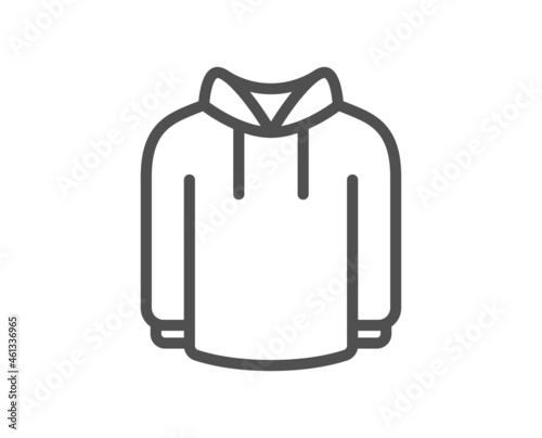 Hoody line icon. Hoodie wear sign. Hooded sweatshirt symbol. Quality design element. Line style hoody icon. Editable stroke. Vector