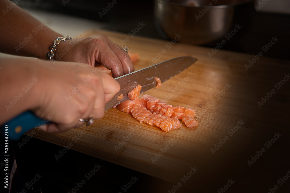 Chef preparing meat