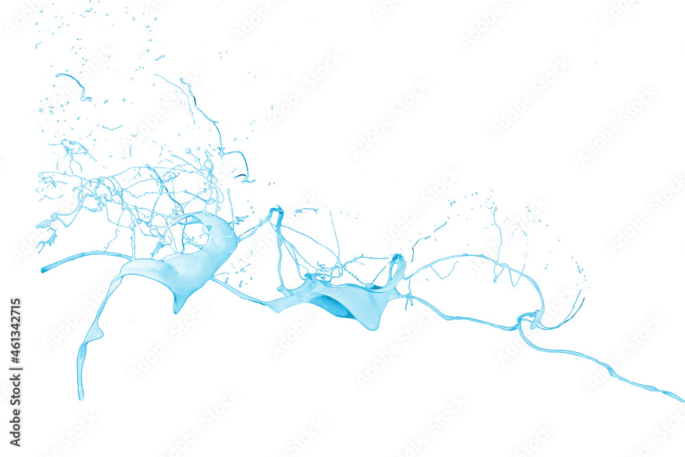 Obraz premium Blue paint splash isolated on white background.