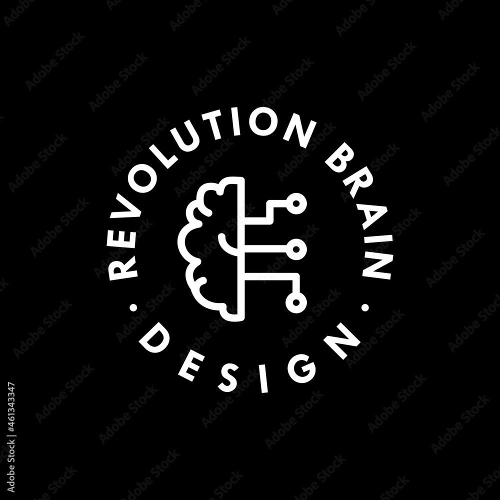Revolution brain logo design template vector Revolution brain logo design template vector