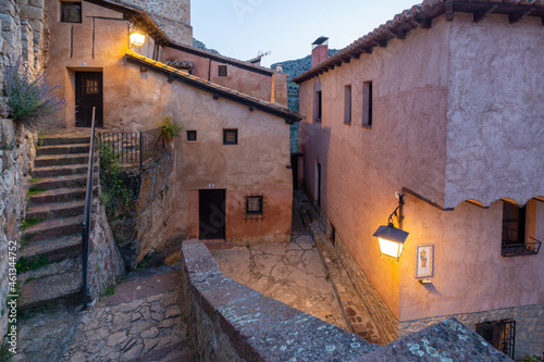 Albarracin Teruel Aragon Spain on July 2021: the village is surrounded by stony hills and the town was declared a Monumento Nacional in 1961. © ANADEL