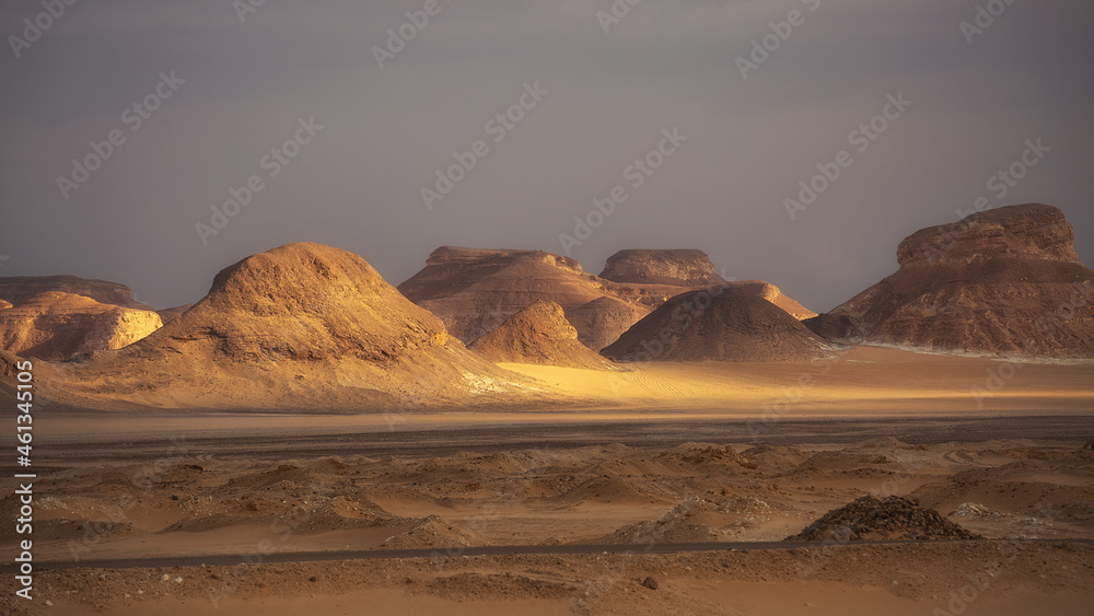 Black and White Desert at Sunset. Baharia. Egypt