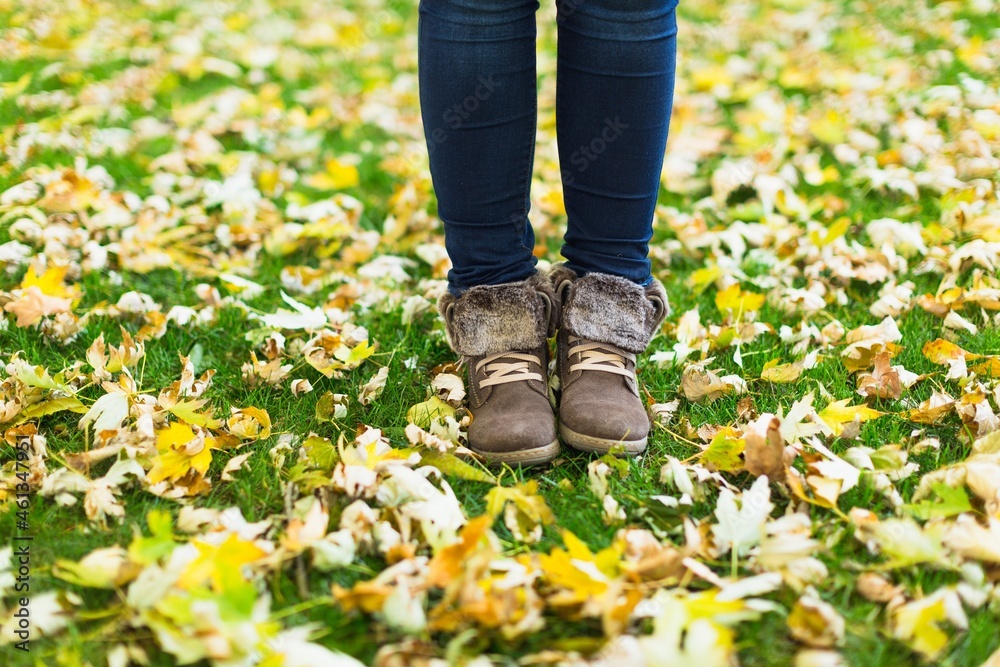 Autumn season in hipster style shoes