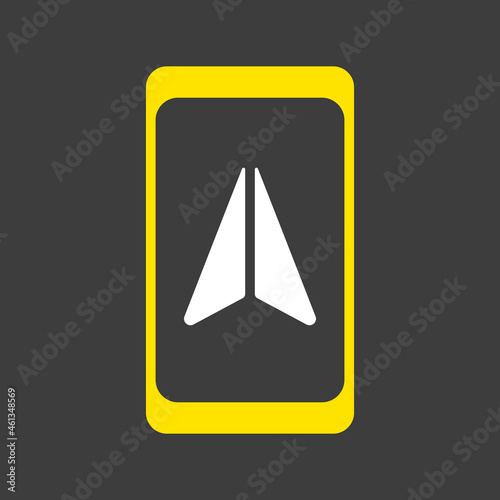 Smartphone with navigator vector icon