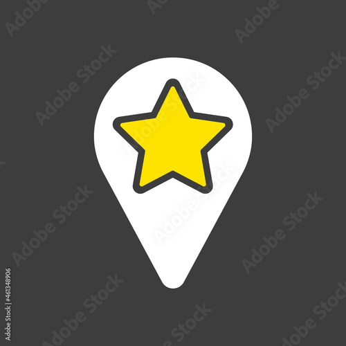 Star favorite pin map icon. Map pointer, markers