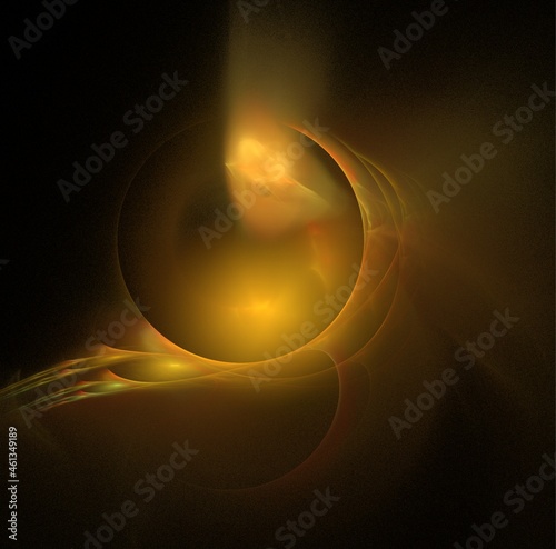 space illustration, blazing sun, star, graphic drawing