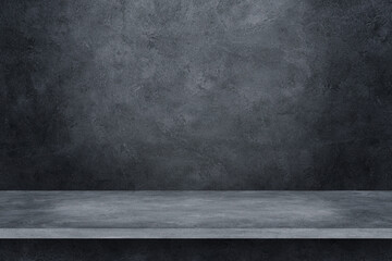 cement shelf and floor on concrete background for design