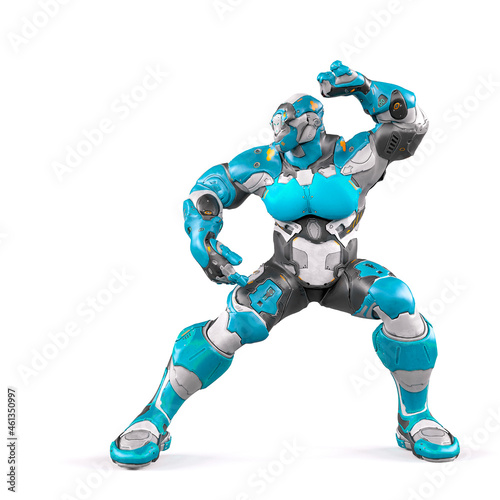future soldier is ready to fight on white background side view