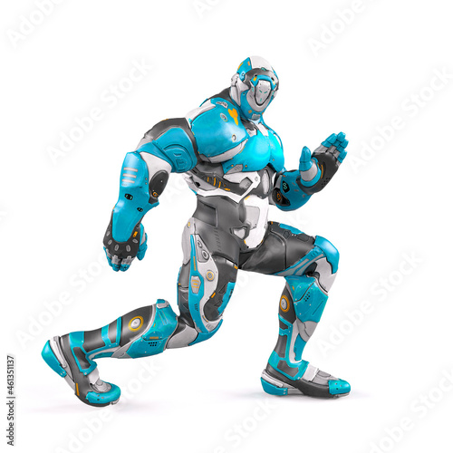 future soldier is dancing on white background