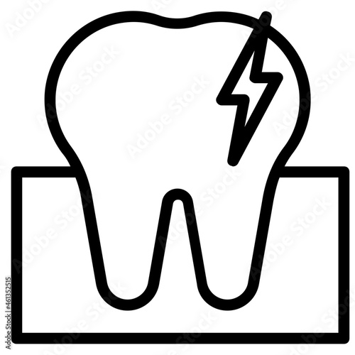 Toothache line icon