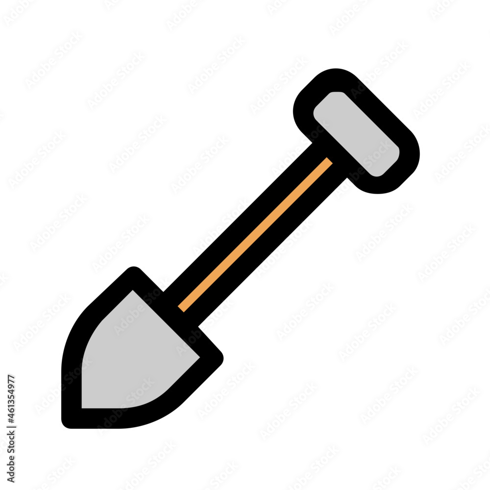 shovel construction Color line icon shovel construction Color line icon
