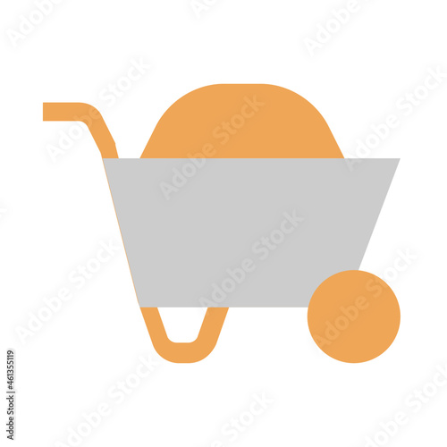 Wheelbarrow flat icon