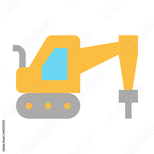 drilling truck flat icon