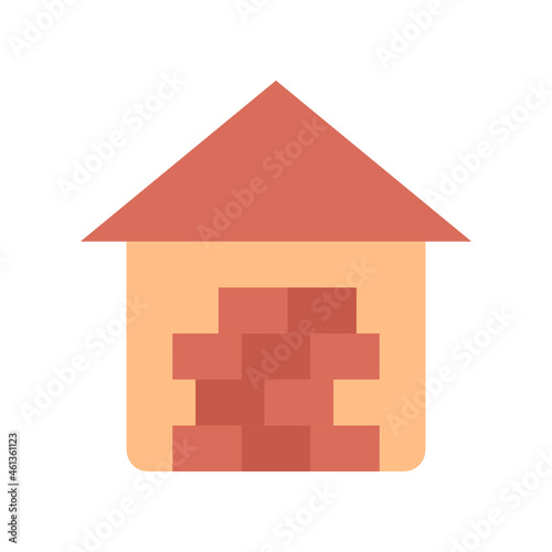 brick wall flat icon