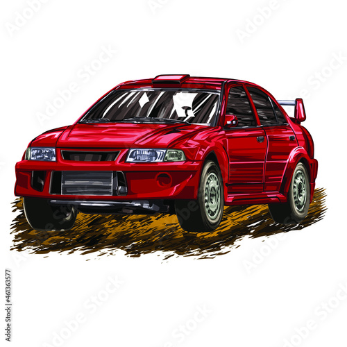 racing car isolated on white background. vector illustration.
