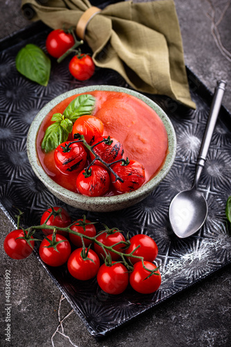 Healthy vegetable tomato cream soup