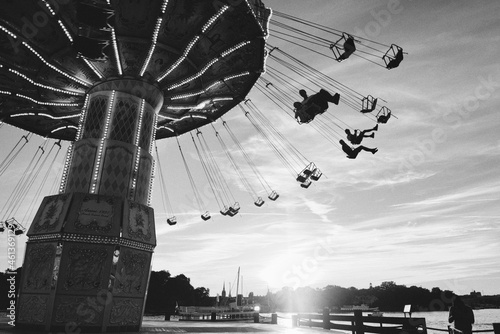 View of amusement park Grona Lund in Stockholm Sweden. High quality photo 20200701