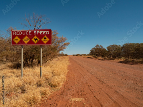 Mereenie Loop road sign near Alice Springs Central Australia photo