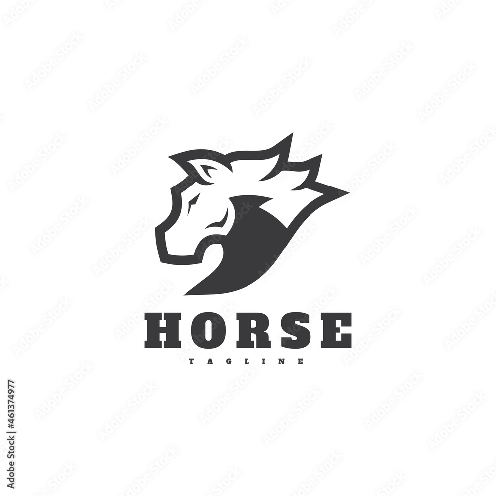 Abstract Horse Stallion Head Silhouette Icon Logo Design Abstract Horse Stallion Head Silhouette Icon Logo Design