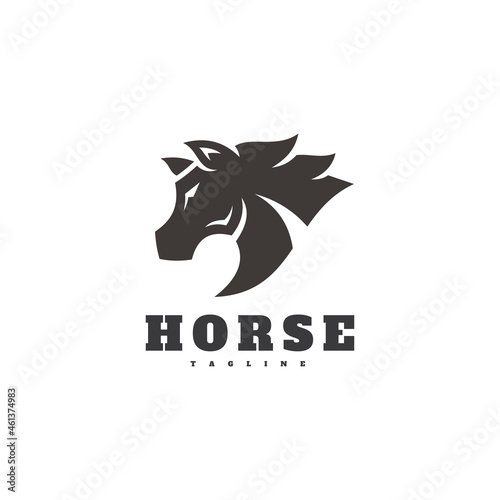 Abstract Horse Stallion Head Silhouette Icon Logo Design