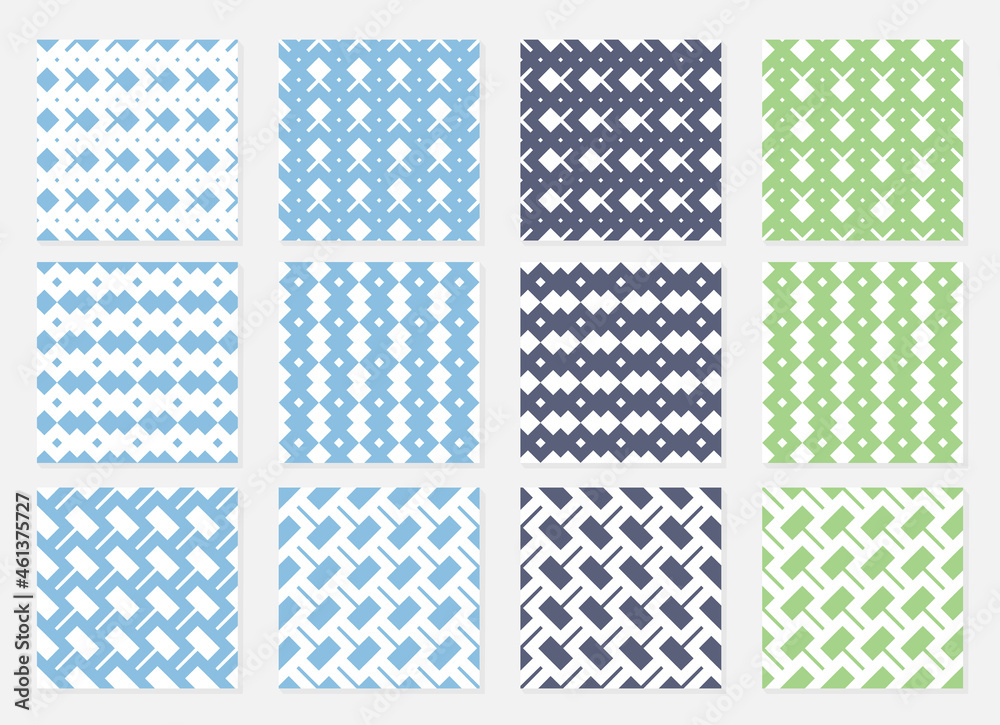 Geometric seamless patterns. Vector illustration.