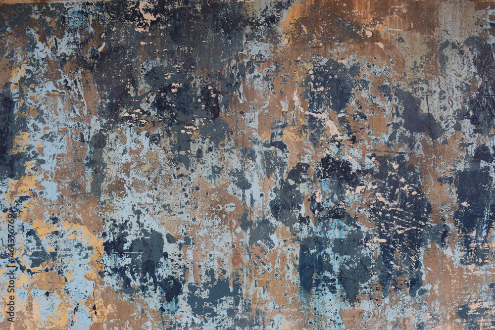Rustic urban concrete wall with decayed grunge paint effect